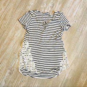 Black and white striped top